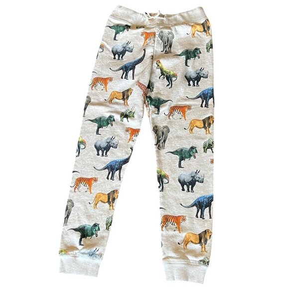 H&M Prehistoric & Jungle Animals Kids Sweatpants w/Tie Waistband, Size US 10 - Picture 1 of 7